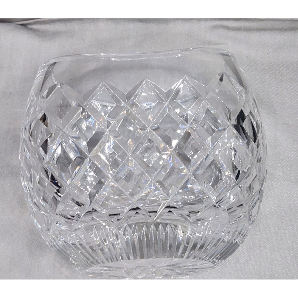Waterford Crystal Oval Round Flower Vase 4.5" Comeragh Signed Ireland - Picture 6 of 12